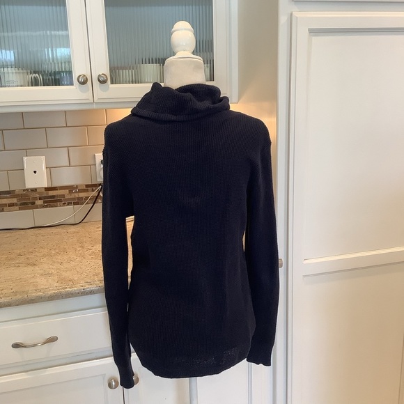 Ralph Lauren Navy Pullover Waffle Knit Cowl Neck Size Medium - Picture 4 of 7